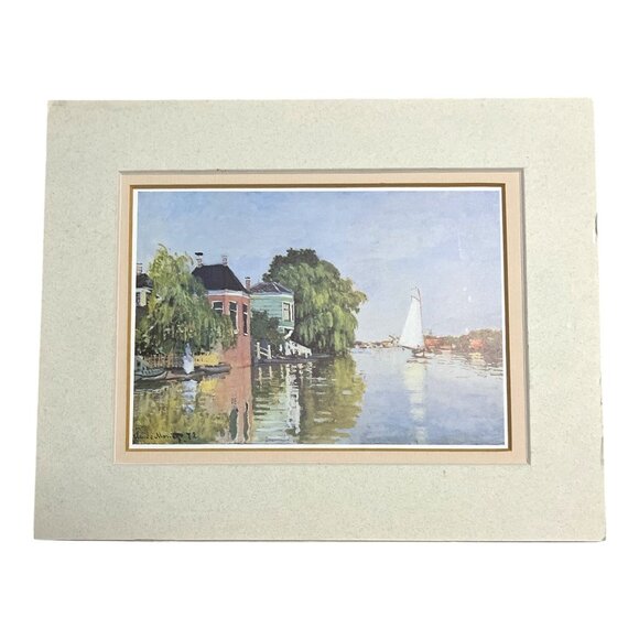 Claude Monet “Landscape Near Zaandam” Art Print | 8x10 Matted | 1986 Portal Publ - Picture 1 of 8